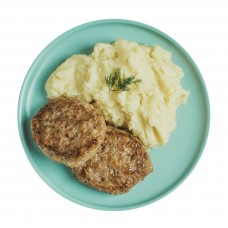 GROUND BEEF CUTLETS  with MASHED POTATOES